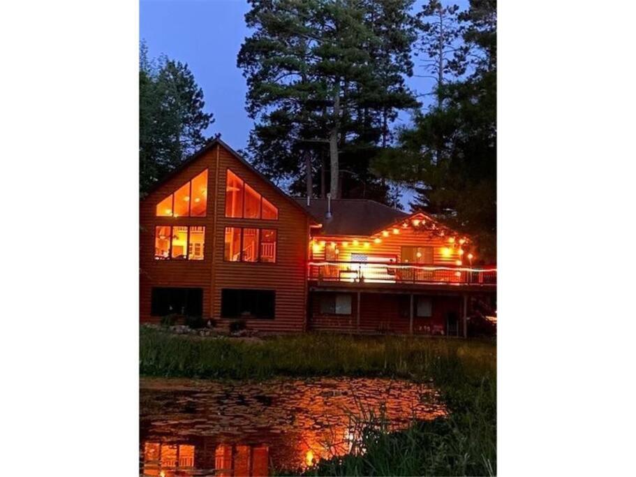 Large Log Home On Lake With Hot Tub Cross Lake Bagian luar foto